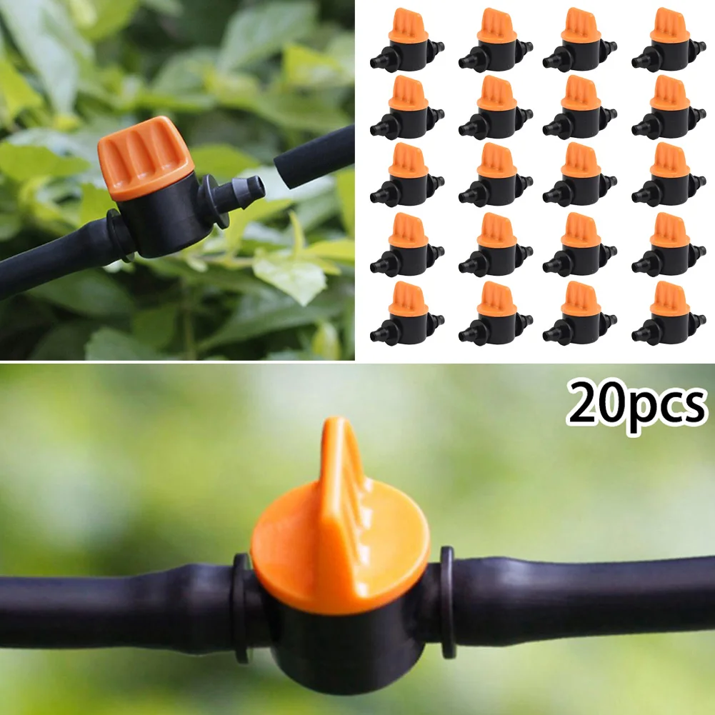 

20Pcs Valve Shut Off Coupling Connectors Suitable For 4/7mm Hose Garden Irrigation Pipe Water Flow Control Valve Garden Tools