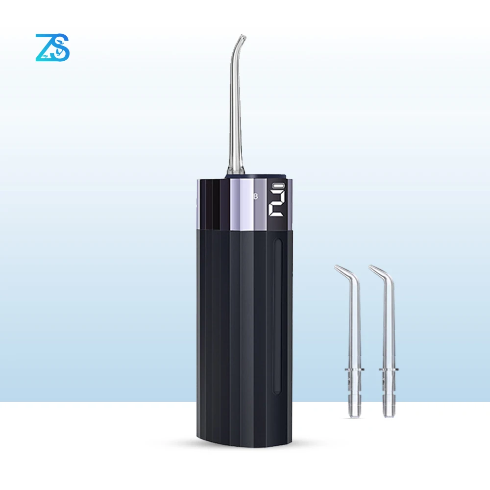 

[ZS] Hidden Nozzle Smart LCD 4 Mode Rechargeable Oral Irrigator Portable Dental Water Jet Floss 130ml Waterproof Teeth Cleaner