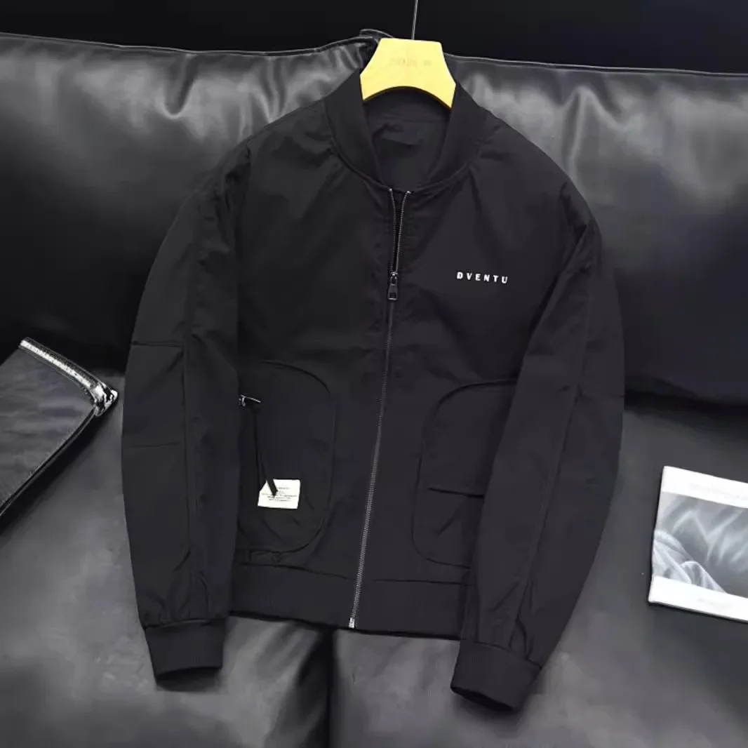 Мужская куртка-бомбер свободного кроя весна-осень повседневная винтажная