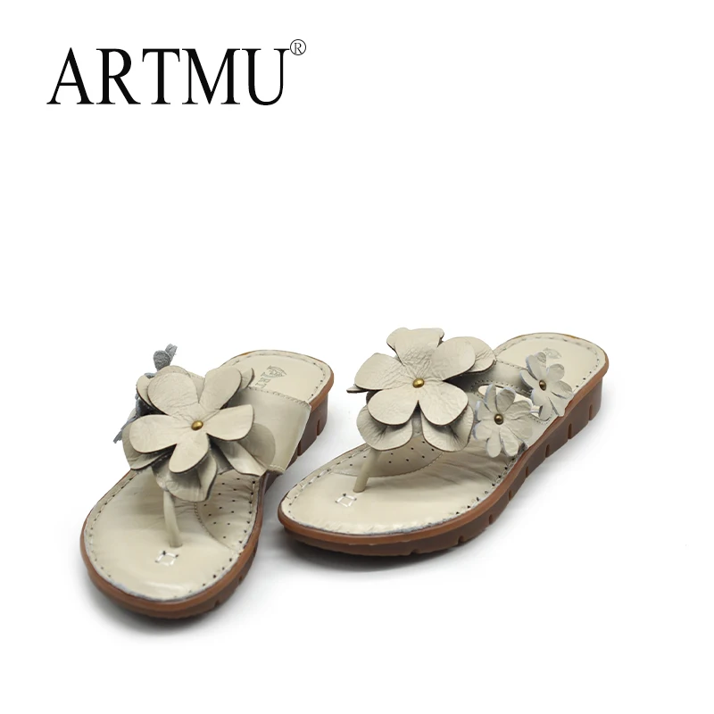 

Женские шлепанцы Artmu на танкетке, натуральная кожа, сандалии, роскошная Уличная обувь, Тапочки, оригинал