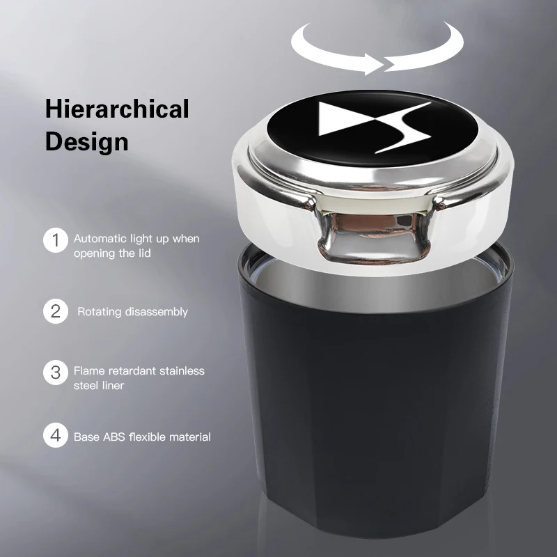 Автомобильная эмблема светодиодная пепельница портативный держатель для