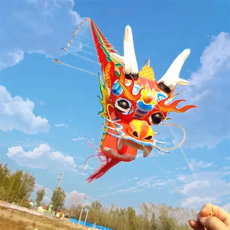 Бесплатная доставка 50 м китайский воздушный змей-дракон с летающей ручкой