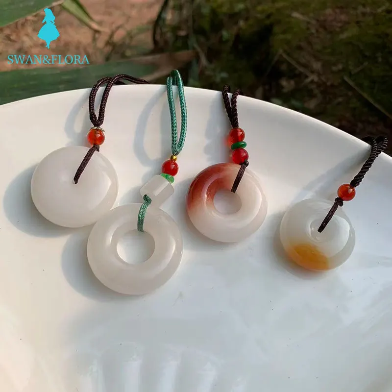 

Jade Pendant Necklace xingjiang jade safety buckle Jade Pendant Doughnut Gift wholesale