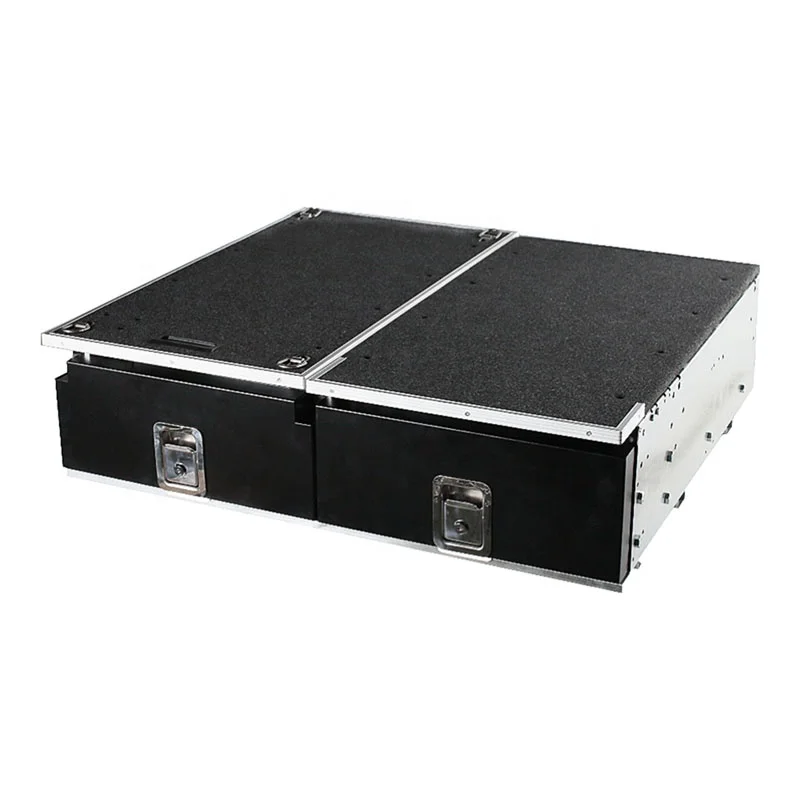 Pickup Truck SUV Car Interior Accessaries Organizer Slide wings key locking Vehicle Drawers for Nissan Patrol Y61 2004+Y62 GU/GQ
