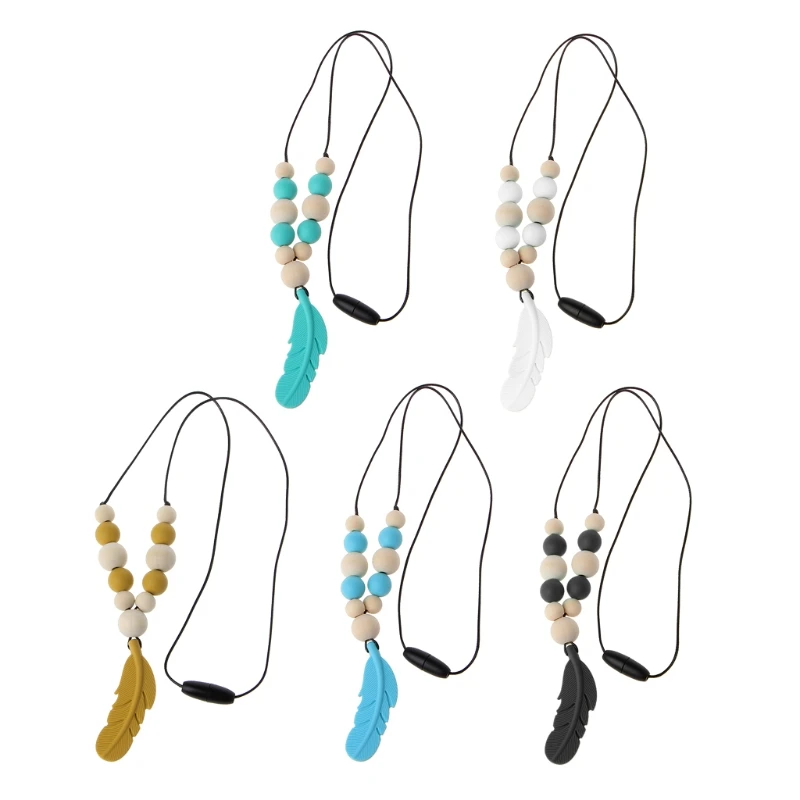 

Детское ожерелье для прорезывания зубов, пищевые силиконовые бусины, длинная цепочка, силиконовые бусины, подарок медсестре для