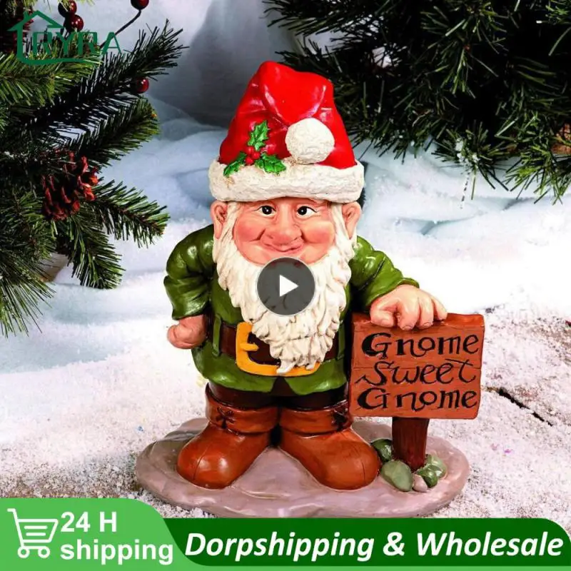 

Garden Dwarf Christmas Halloween Easter Independence Day Statue Resin Courtyard Indoor Crafts Resin Doll Garden Decor