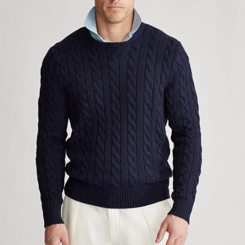 

High Quality Men Cotton Knit Sweaters Knitted Sweater Luxury Designer Knitwear Clothes Casual Sweater Men Soild Colors Pullovers