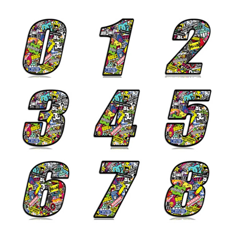 

PVC Exquisite Punk Digital Bomb Skull Car Sticker Car Off-road Motocross Motorcycle Sport Start Racing Decoration Vinyl Decals