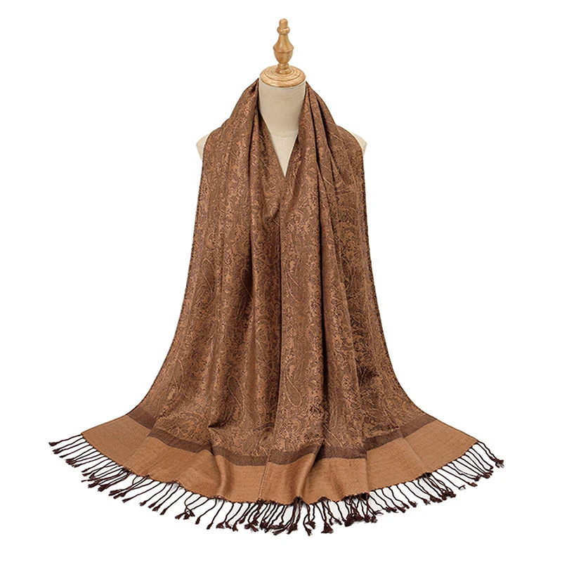 Женский шарф-шаль из пашмины с узором пейсли этнический стиль жаккардовые шарфы