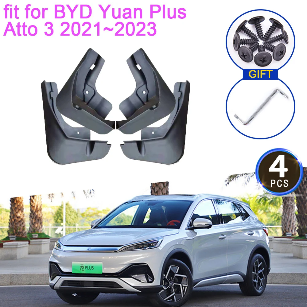 

Mudguards for BYD Atto 3 Yuan Plus EV 2021~2023 Accessories 2022 Mud Flaps Anti-splash Guards Fender Front Rear Wheel Car Stying