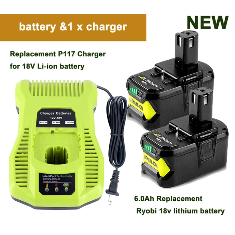 Литий-ионный аккумулятор для Ryobi ONE + P102 P103 P107 P109 P104 P105 зарядное устройство P117 18 в