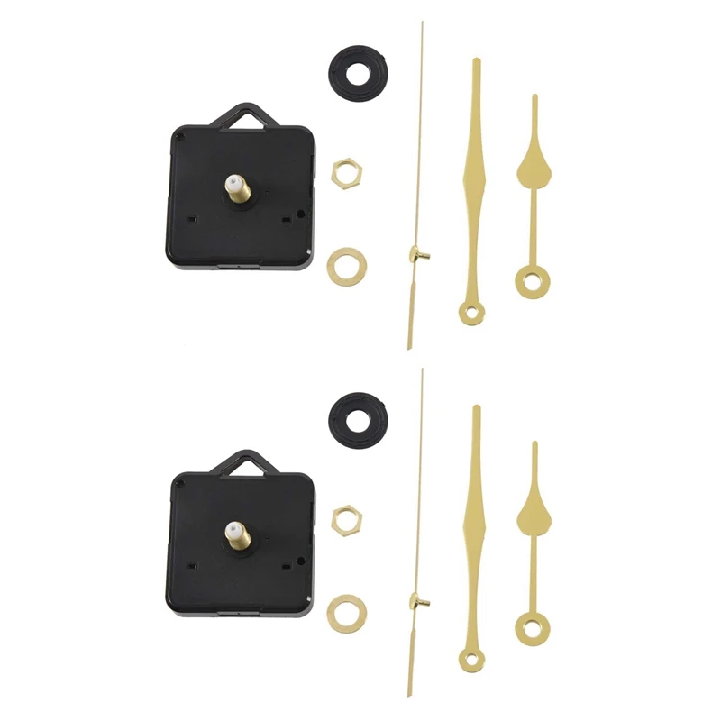 

2X Quartz Clock Movement Mechanism Gold Repair Parts Kit