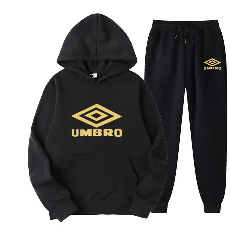 

Umbro Tracksuit 2 Pieces Set Unisex Outdoor Sport Hoodies Fleece Sweatshirt+Pants Suit Cotton Hooded Autumn Sportswear