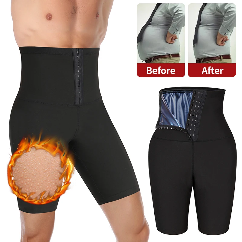 Slimming Body Shaper Men Tummy Control Shorts Lose Weight Man Thermal Sauna Sweat Half Pants Burns Fat Abdomen Reducer Fitness