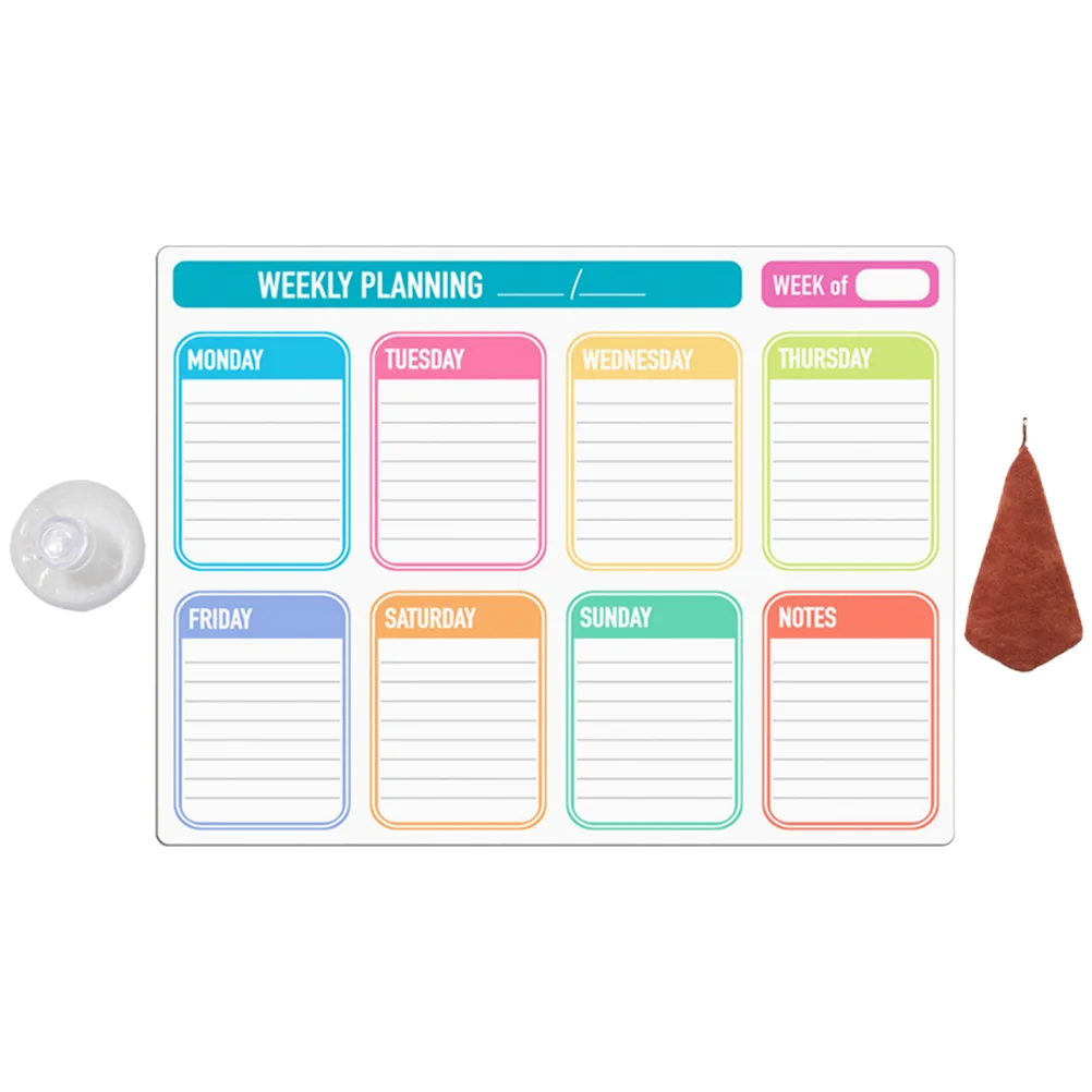 

Weekly Menu Board Dry Erase Calendar Writing Pad Whiteboard Magnetic Fridge Pvc