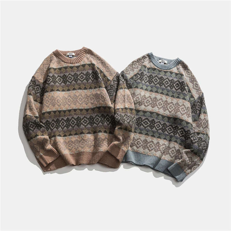 Винтажный свитер для мужчин Новое поступление уличная одежда с принтом Мужской