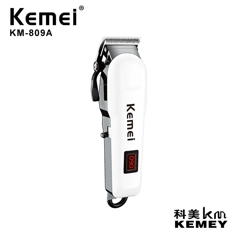 

Kemei Rechargeable Hair Clipper for Men Carbon Steel Cutter Head Wireless Adjustable Electric Trimmer Hair Cutting Machine