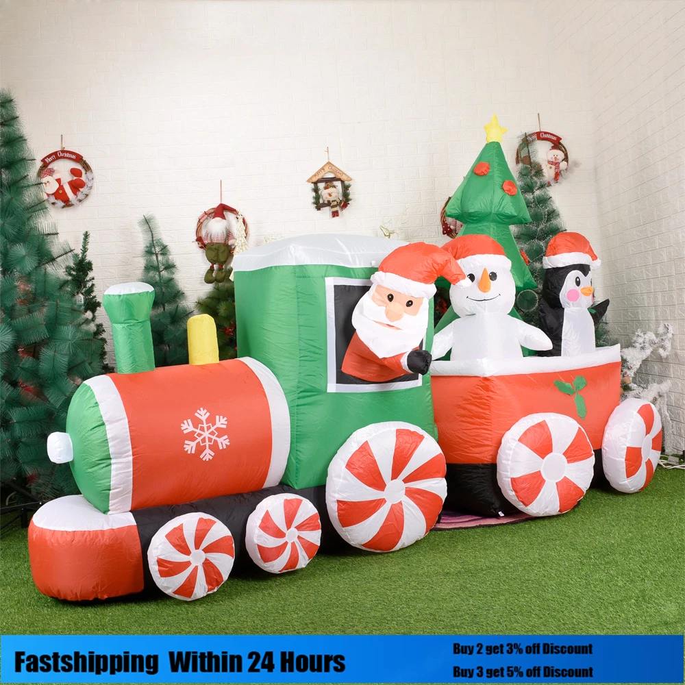 

Christmas Decorations for Home 270cm Large train Santa Claus snowman bear Christmas tree Inflatable Prop Christmas Gifts Navidad