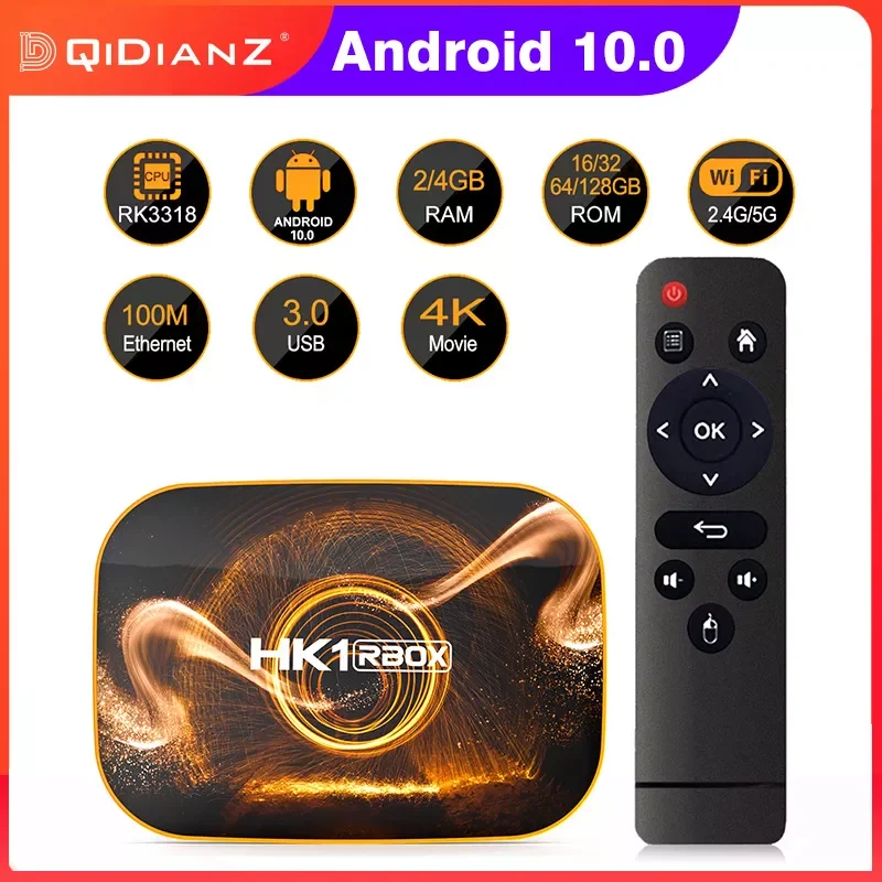 

Смарт-приставка HK1 RBOX R1 RK3318 4k 1080p Wifi HK1RBOX PK max Android 10,0 ТВ-приставка