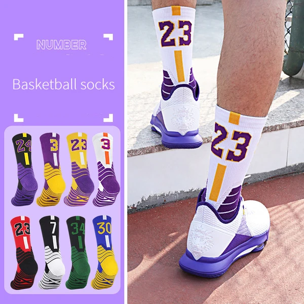 

Children's Middle Tube Thickened Towel Socks Men's Long Tube Digital Basketball Socks Men's Actual Combat Sports Socks Boys