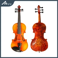 handcraft 5 strings 44 violin acoustic fiddle birds eye maple back side ebony fingerboard violino outfit free bridge bow case