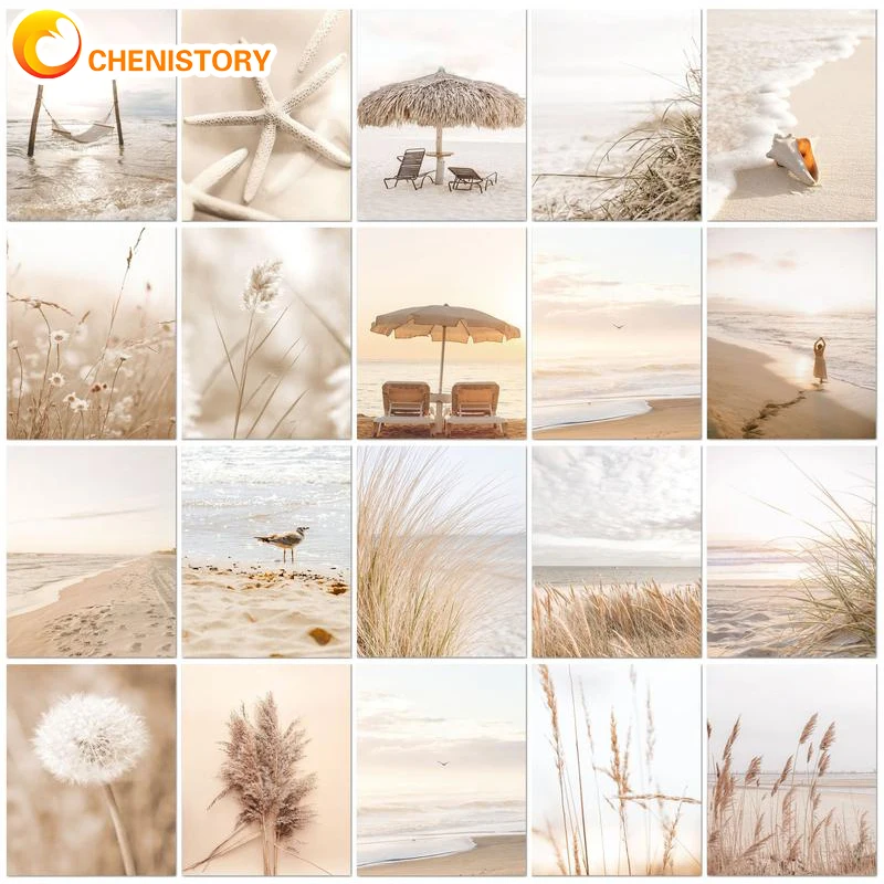 

CHENISTORY Oil Paint By Numbers Kits For Adults Nature Landscape Home Decoration HandPainted Picture By Number Diy Gift Craft