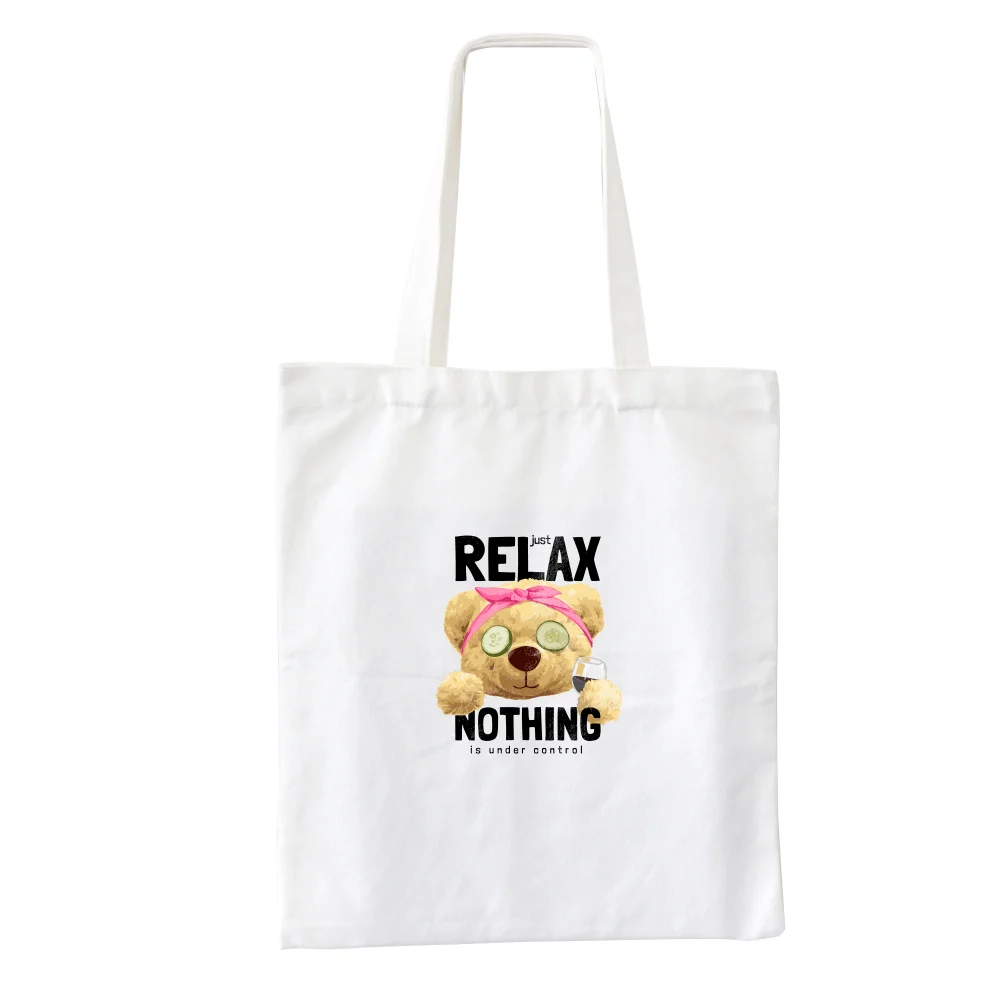 

Relax Nothing New Large-Capacity Brand Canvas Literary Print Versatile Foreign Style High-Quality Texture Women Tote Handbag