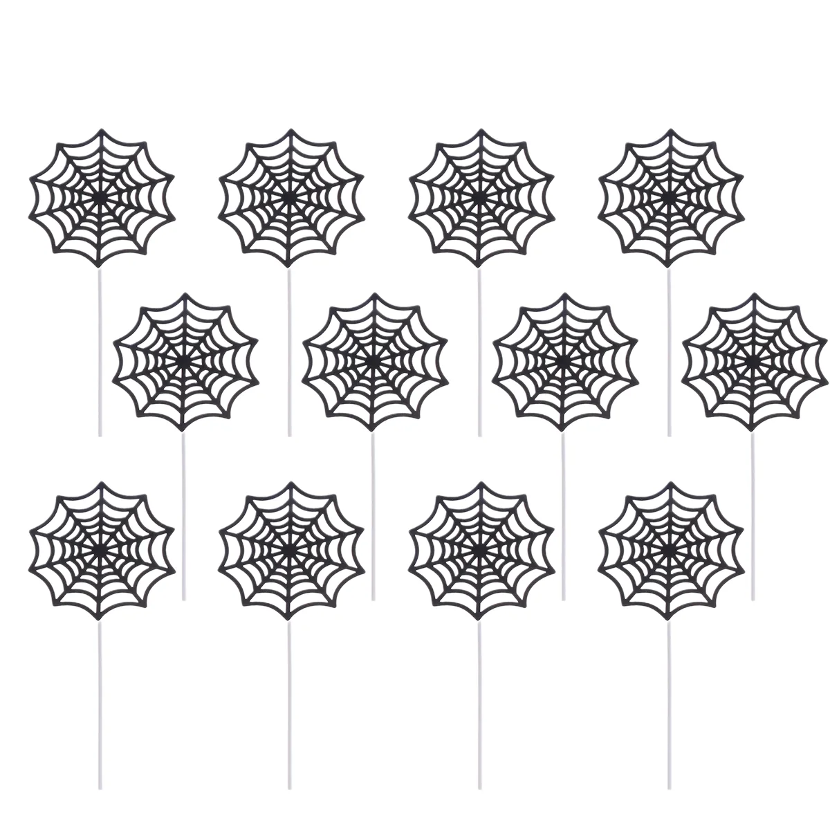 

12 Pcs Spider Web Cupcake Decor Crab Topper Black Paper Toppers Baby Bautizo Para Niño