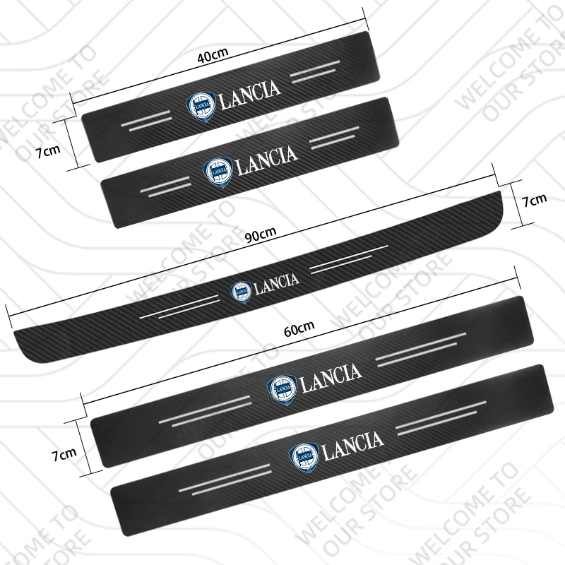 

4/5 шт. для Lancia Ypsilon Delta Musa Thema HF Lybra Thesis Voyager Phedra LOGO наклейки на пороги автомобиля наклейки на багажник против царапин