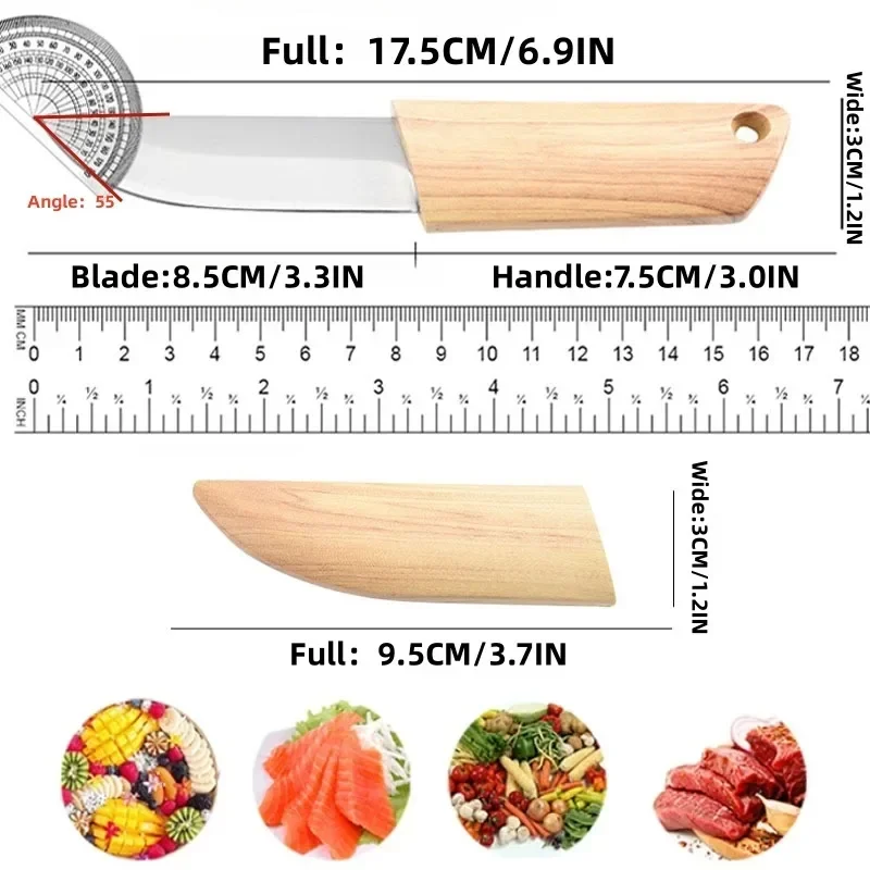 Карманный нож из нержавеющей стали для чистки мяса фруктов маленький