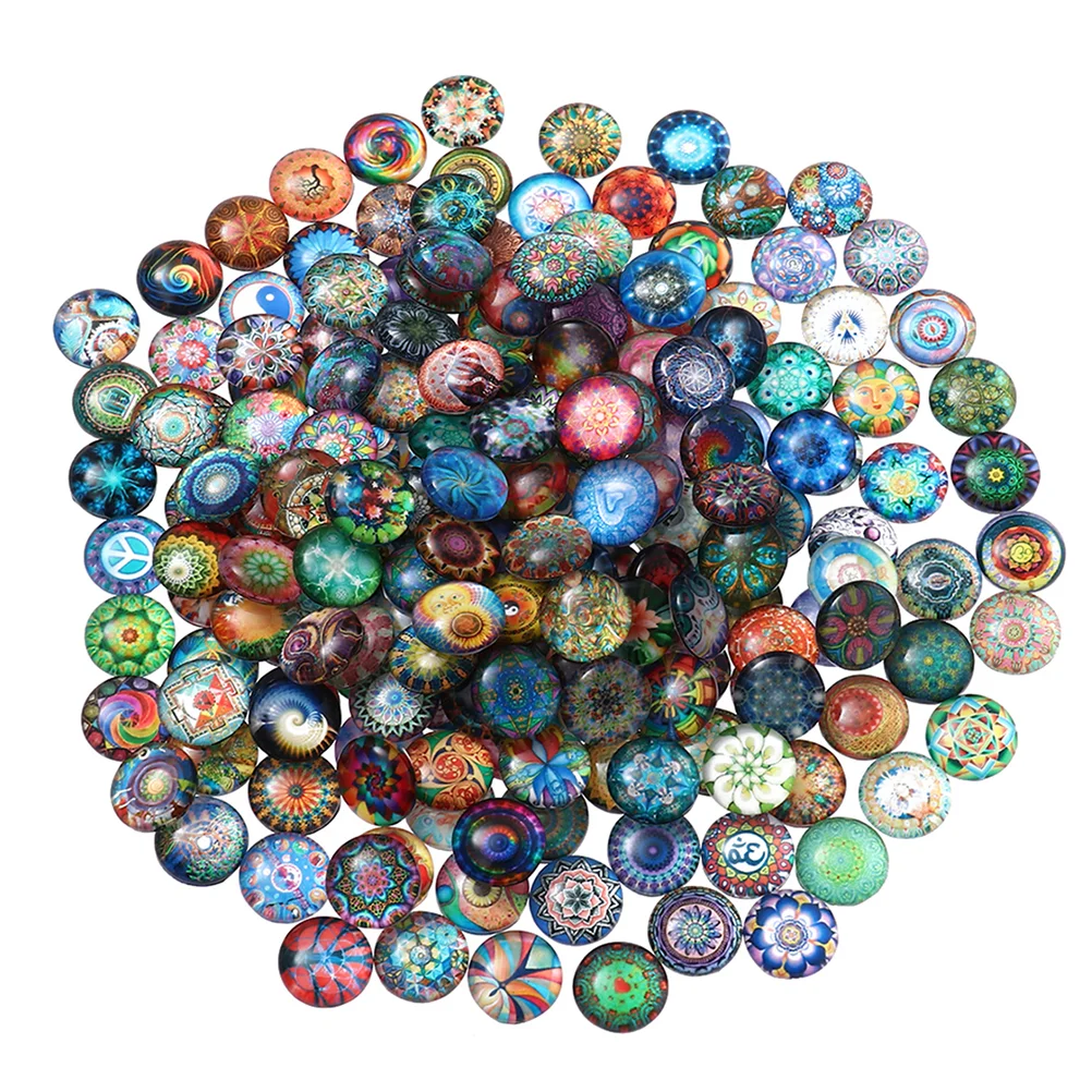 

Mosaic Round Crafts Tiles Jewelry Making Stones Flat Dome Stone Flatbacks Precious Semi Half Chakra Gemstone Time Beads Colored