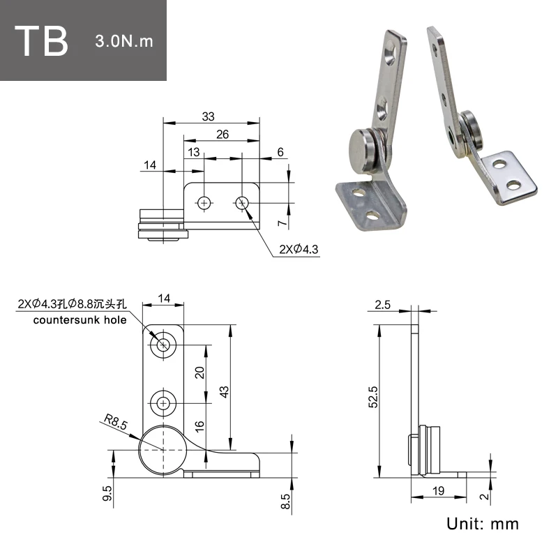 

Демпфирующий шарнир HTAN 304 сталь для медицинского оборудования