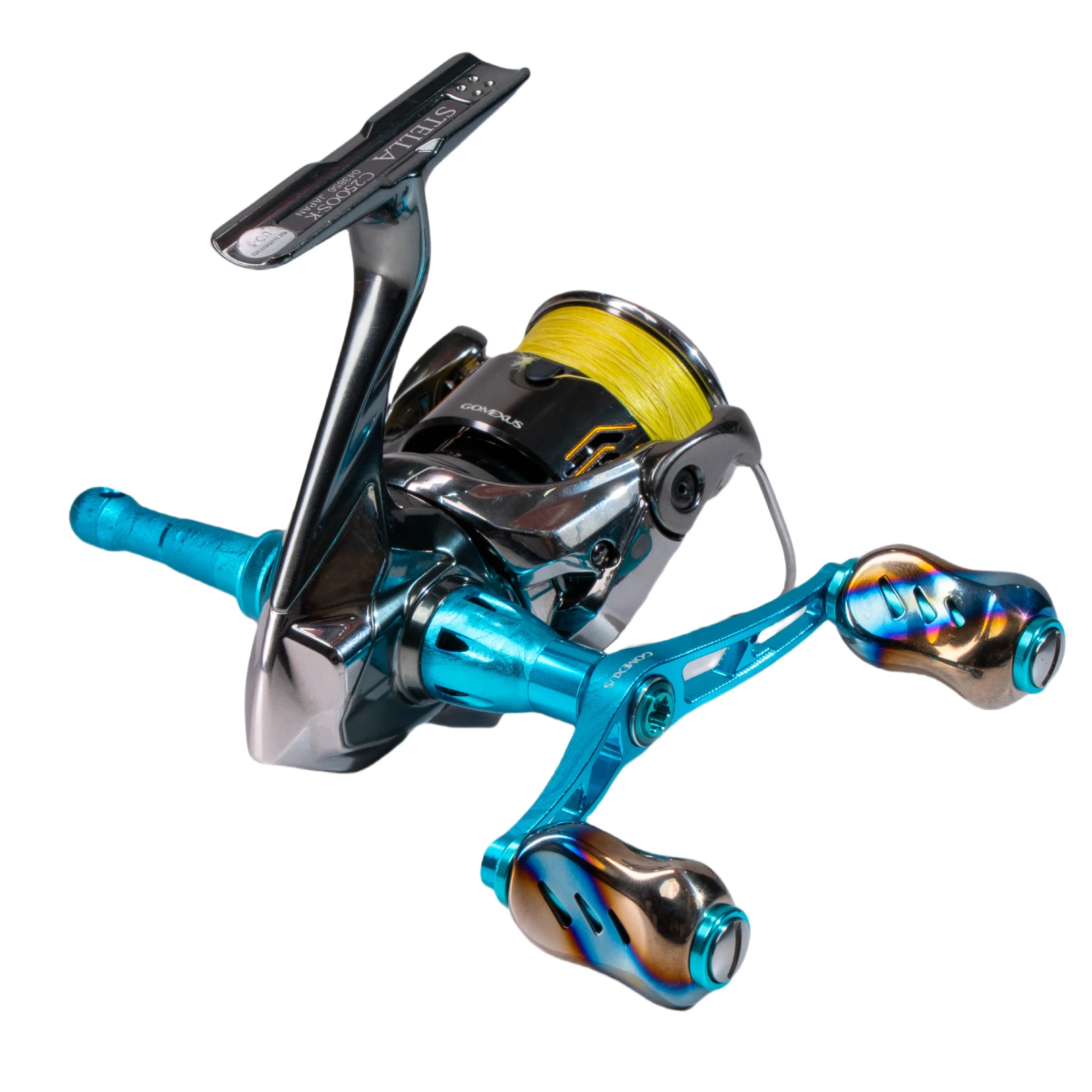 Фото Набор спиннинговых катушек Gomexus с двойной ручкой Eging Fishing 82 мм для Shimano Stella Vanford Sephia Stradic BB-X с подставкой для катушки, инструмент №3