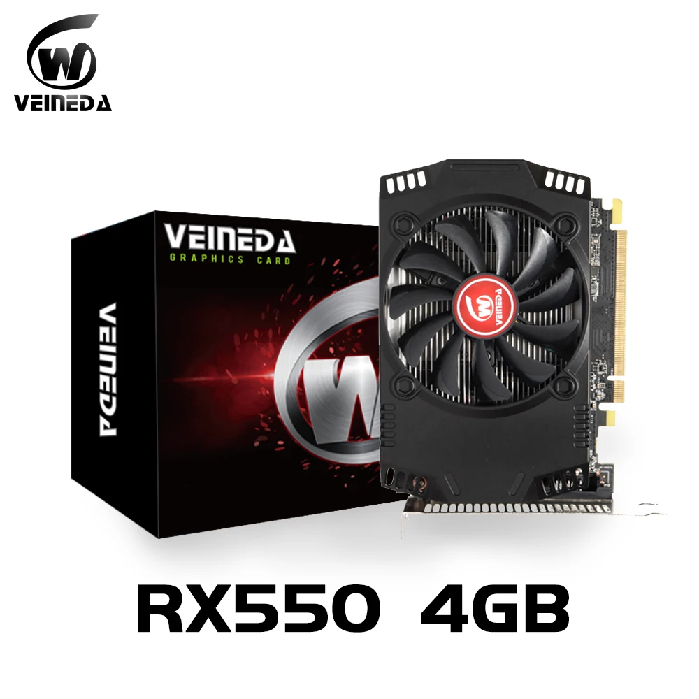 

Видеокарта VEINEDA Radeon RX 550 4 ГБ GDDR5 128 бит для игрового настольного компьютера, видеокарты PCI Express3.0 для карты Amd