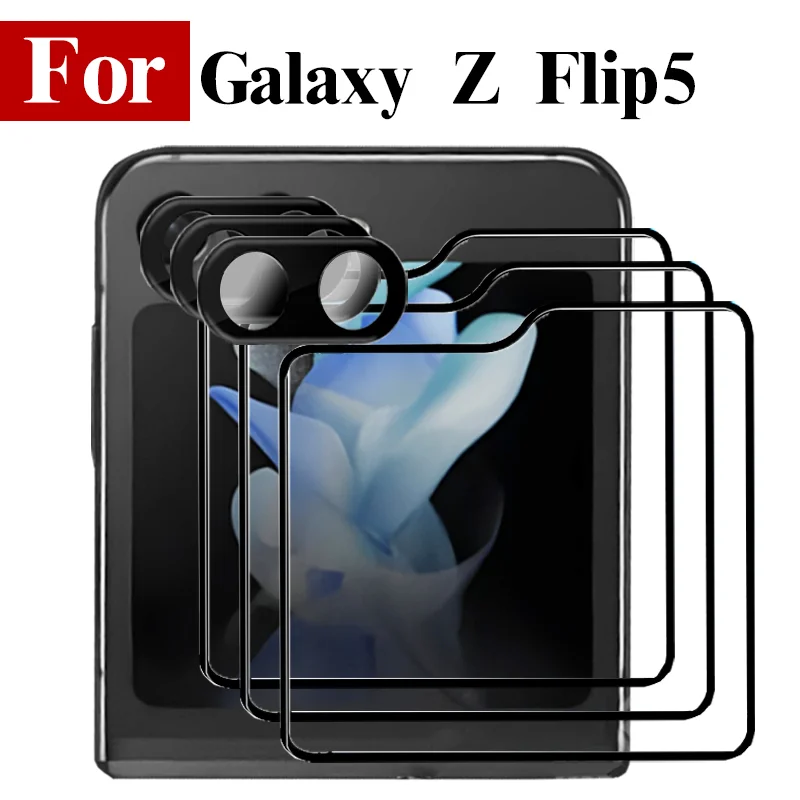 

6IN1 Camera Lens Screen Protector For Samsung Galaxy Z Flip 5 5G Outer Screen Protective Tempered Glass Camera Film For ZFlip 5