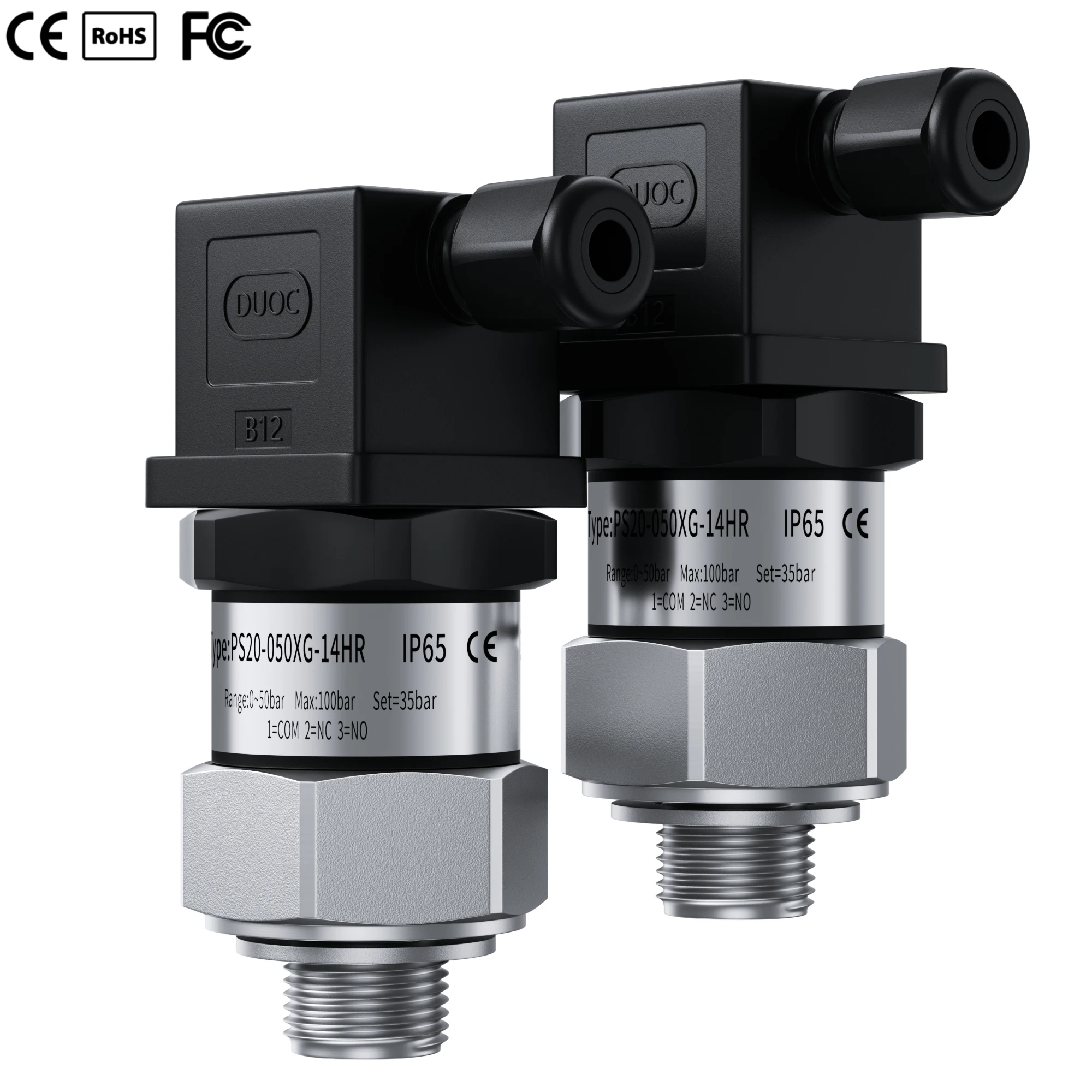 

Резьба G1/4 NO + NC Диафрагма для масла и воды Контроль давления поршня 0,1-5 бар 0,2-2,5 бар 0,8-5 бар Реле давления из нержавеющей стали