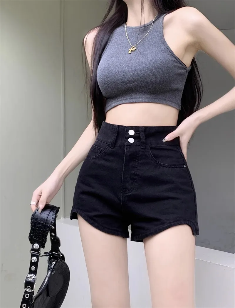 

Summer High Waist New Denim Shorts Women's Loose Thin Jeans Short Pants Casual Retro High Waisted Shorts Female Jean