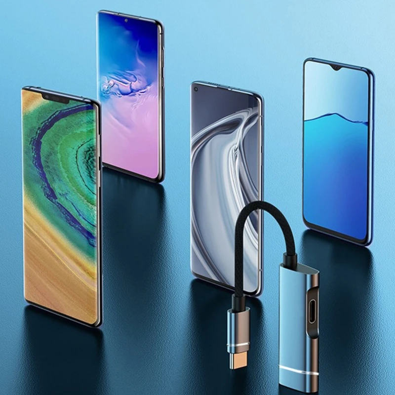 Сверхбыстрая док-станция Алюминиевый адаптер USB C 2 в 1 Интеллектуальное