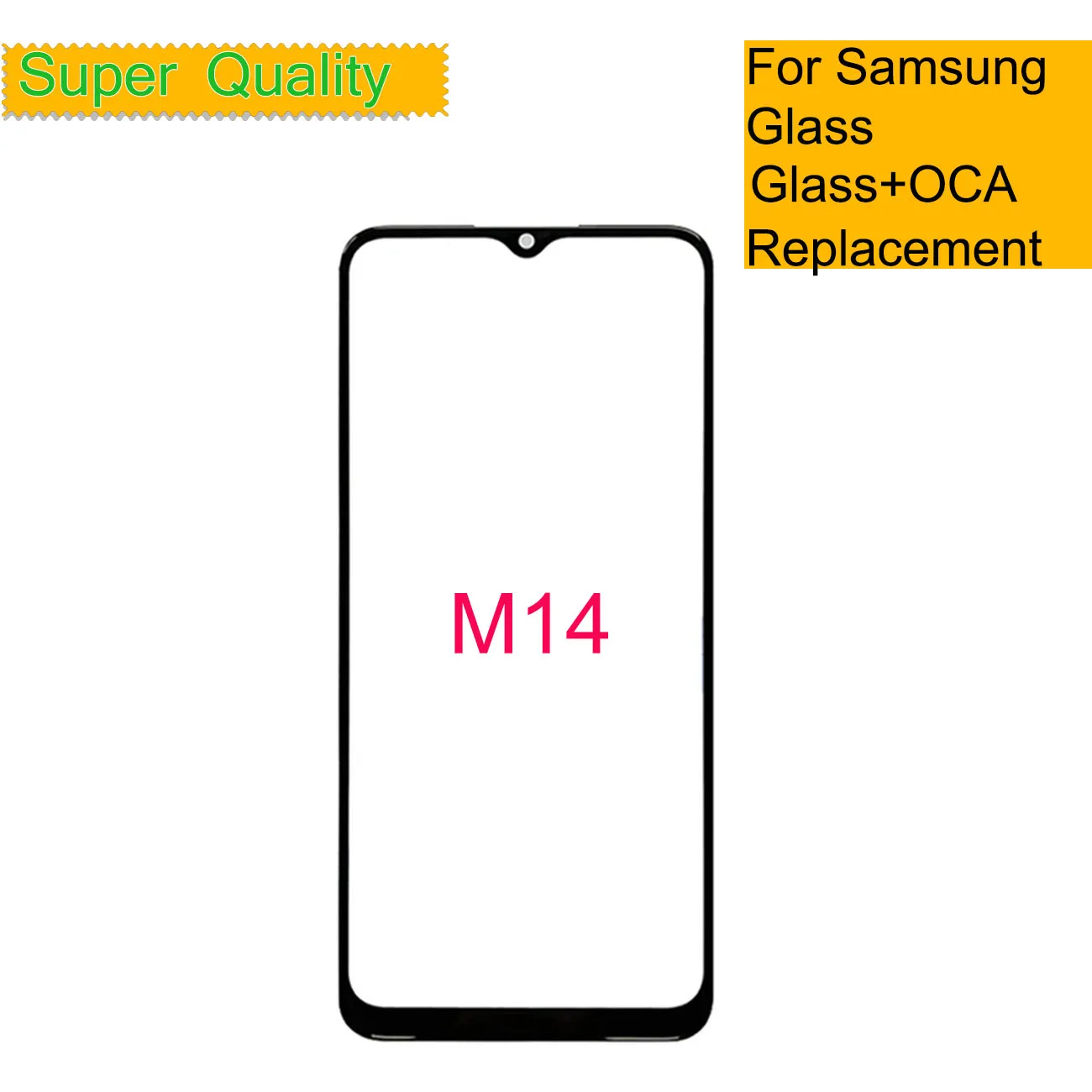 

10 шт./партия для Samsung Galaxy M14 Сенсорная Панель переднее внешнее стекло ЖК-объектив M14 M146 с OCA