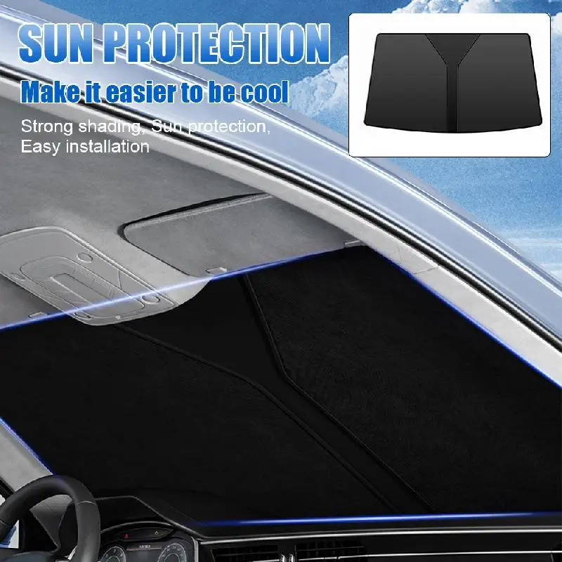 

Universal Car Windshield Sunshades Curtains Front Windscreen Sun Shade UV Blocking Double-layer Nano Sun Protection Window Cover
