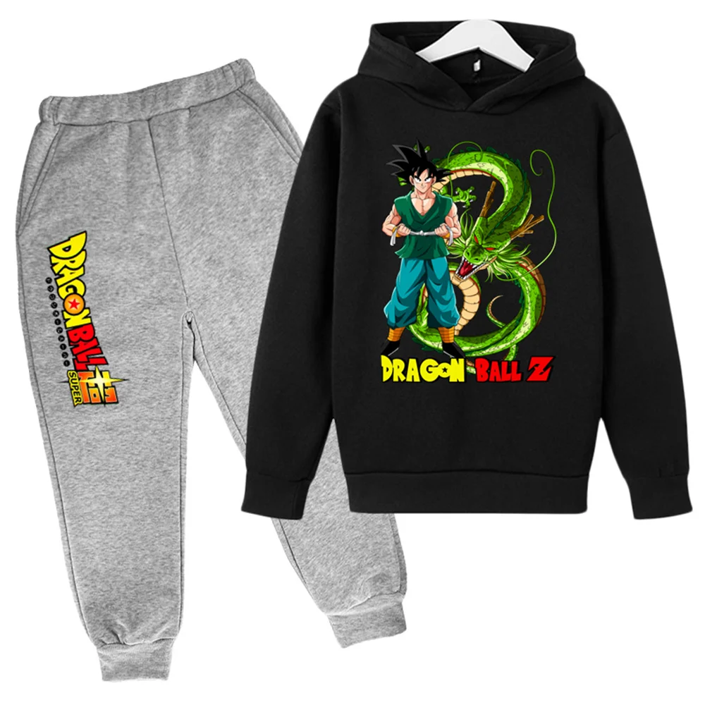 2023 Anime Dragon Ball Z Hoodie Girl Coat + Trousers 2P Children's Clothes Fashion Boy Girl Baby Outdoor Charming Casual Suit
