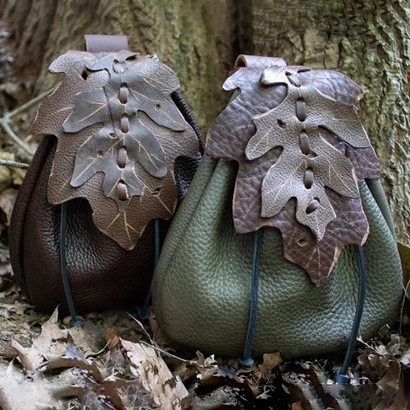 Средневековый кожаный кошелек викингов на шнурке маленький ремень сумка бедрах