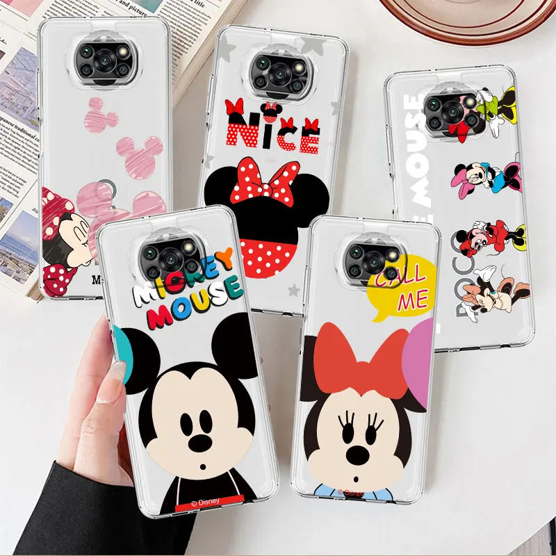 

Clear Case For Xiaomi Mi Poco X3 NFC M3 Pro F3 F1 11 Lite 12 Redmi Note 10 9S 8 7 9 Soft Phone Cover Mickey And Minnie