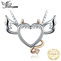 jewelrypalace angle devil wings heart 925 sterling silver pendant necklace for women fashion 18k gold choker not include a chain