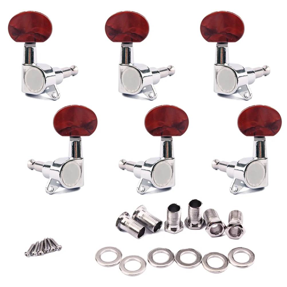

6 Pcs Guitar Tuning Pegs Coffee Useful 3L Tuners Machine Heads String Tuning Pegs Tuning Peg Rounds for Indoor