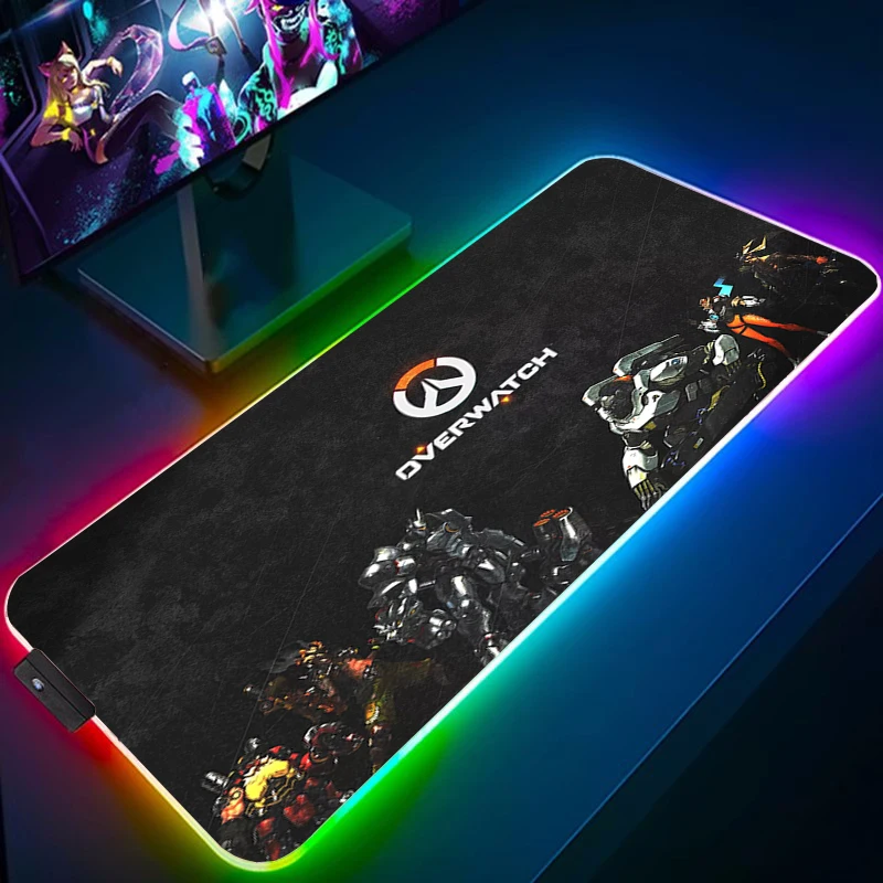 

Mousepad Rgb Mouse Pad Gaming Accessories Overwatchs Pc Gamer Keyboard Desk Mat Cabinet Mats Xxl Anime Carpet Large Computer