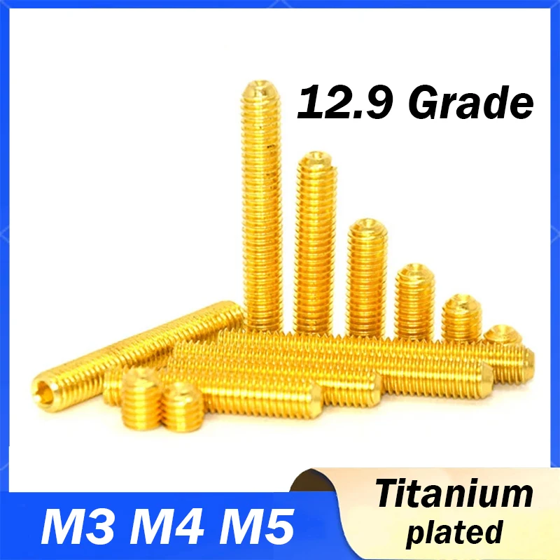 

Винты М3 М4 М5 с шестигранной головкой титановое покрытие 12.9 класса 3-12 мм DIN916