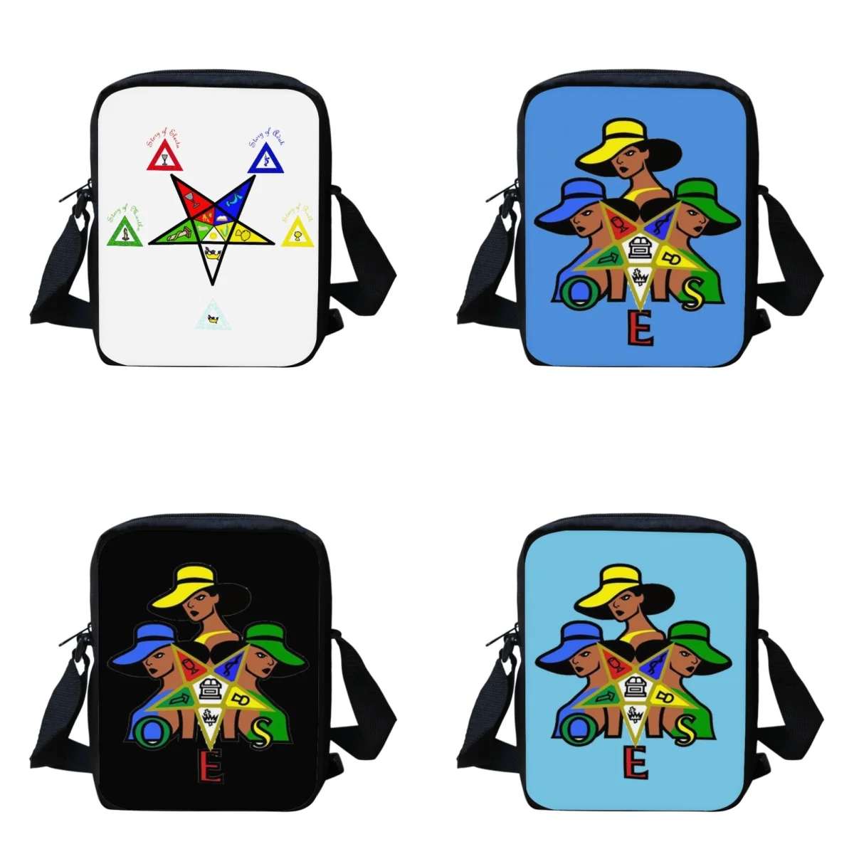 

OES Style Order Of The Eastern Star Emblem Women Handbags Fashion Portable Satchel Bookbags for Girls Crossbody Bag Shoulder
