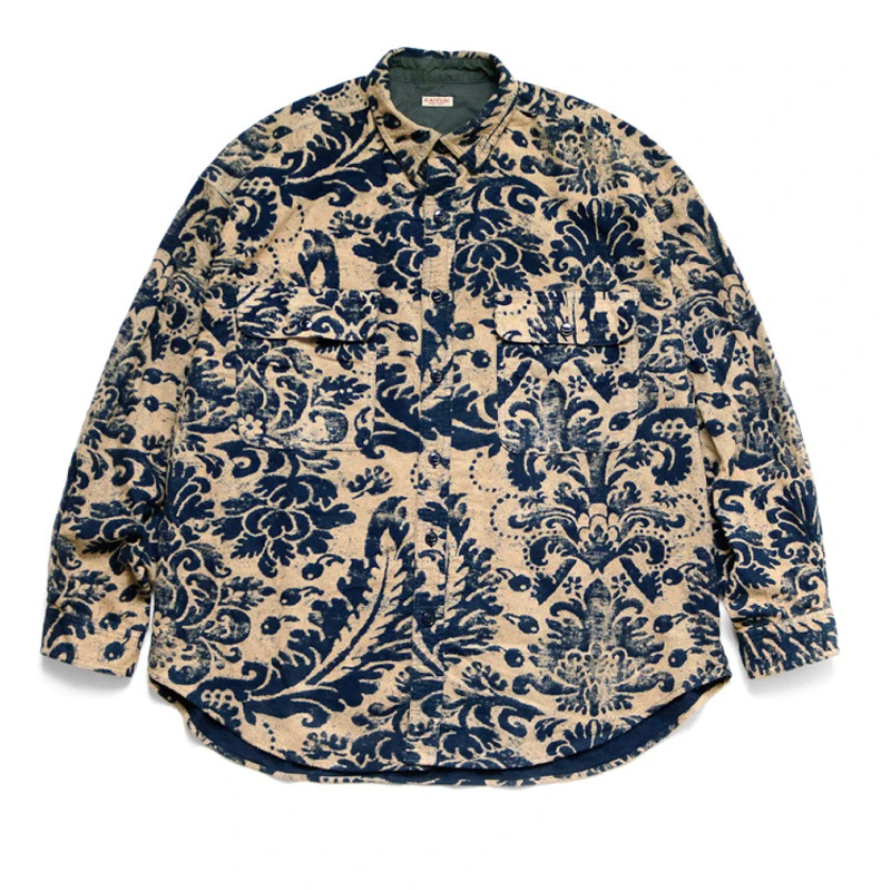 

New Arrival Kapital Hirata and Hiroshi Japanese Style Vintage Virgin Print Loose Long Sleeve Shirt for Men Women