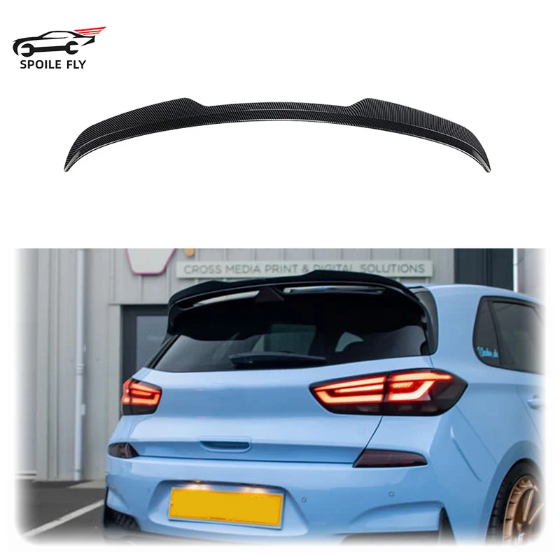 

For Hyundai I30 N MK3 I30N Hatchback 2017-2020 High Quality ABS Spoiler Car Rear Wing Glossy Black Or Carbon Fiber Look Body Kit